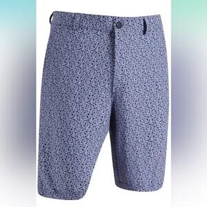 Men's Golf Shorts Print Quick Dry 10'' Inseam Blue Leopard.  Size 34